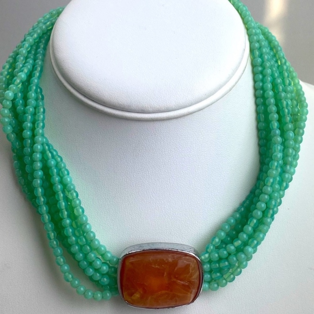 Vintage Givenchy Necklace bead Pendant logo